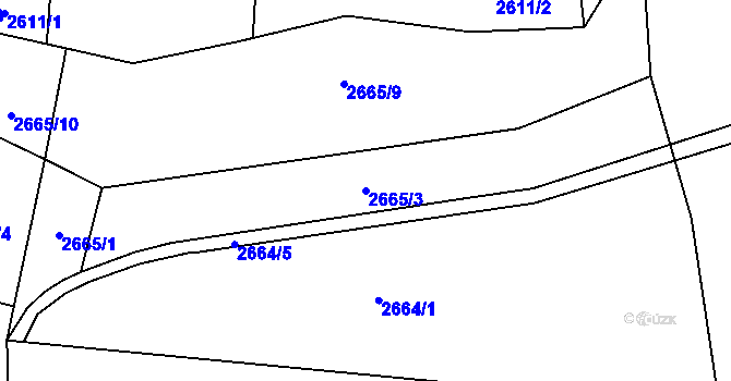 Parcela st. 2665/3 v KÚ Zlín, Katastrální mapa
