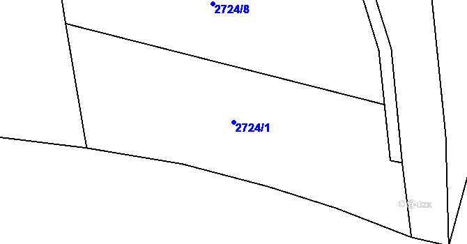 Parcela st. 2724/1 v KÚ Zlín, Katastrální mapa
