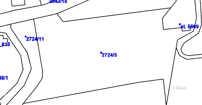 Parcela st. 2724/5 v KÚ Zlín, Katastrální mapa