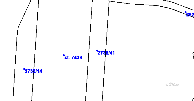Parcela st. 2735/41 v KÚ Zlín, Katastrální mapa