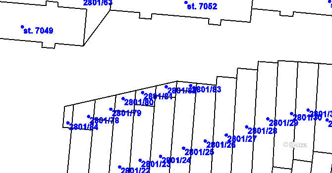 Parcela st. 2801/82 v KÚ Zlín, Katastrální mapa