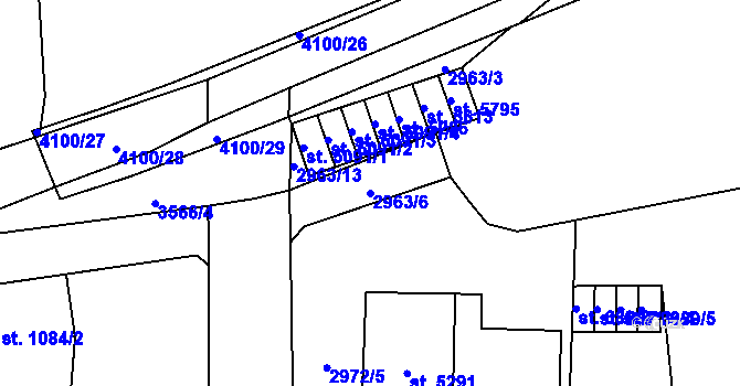 Parcela st. 2963/6 v KÚ Zlín, Katastrální mapa