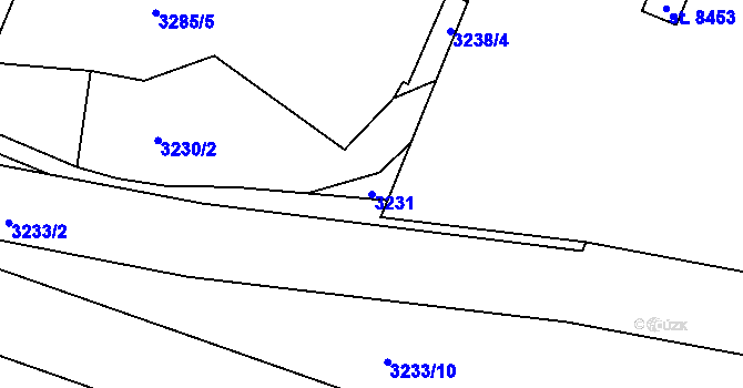 Parcela st. 3231 v KÚ Zlín, Katastrální mapa