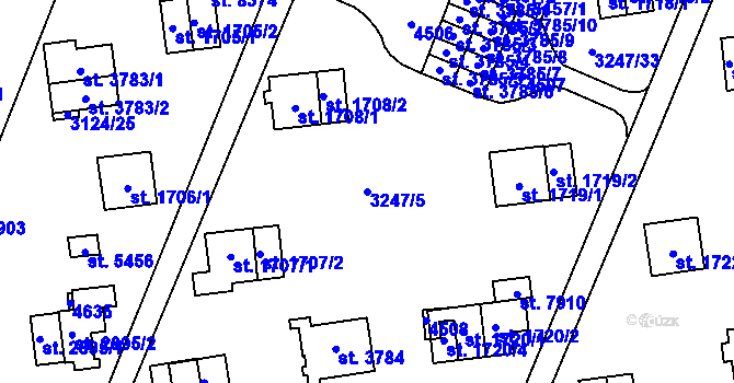 Parcela st. 3247/5 v KÚ Zlín, Katastrální mapa
