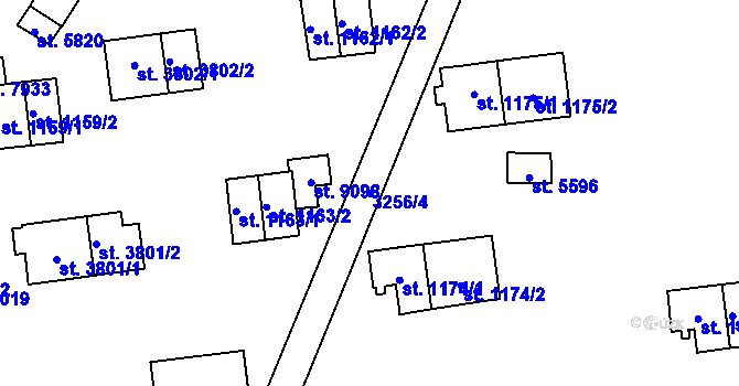 Parcela st. 3256/4 v KÚ Zlín, Katastrální mapa