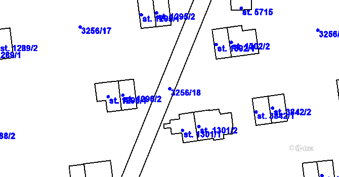 Parcela st. 3256/18 v KÚ Zlín, Katastrální mapa