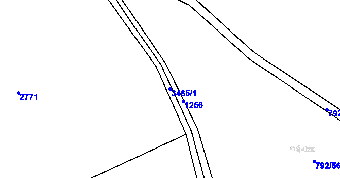 Parcela st. 3465/1 v KÚ Zlín, Katastrální mapa