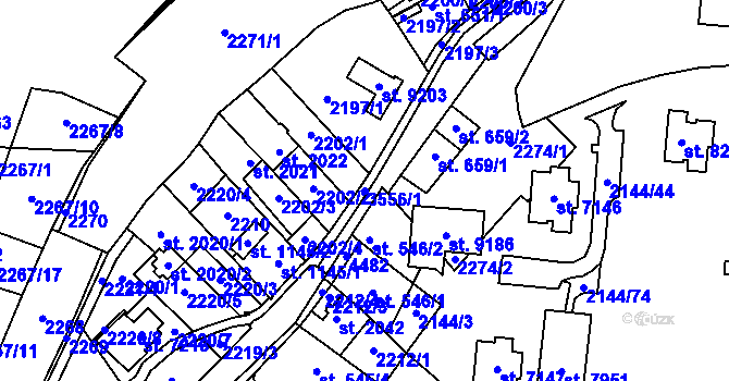 Parcela st. 3556/1 v KÚ Zlín, Katastrální mapa