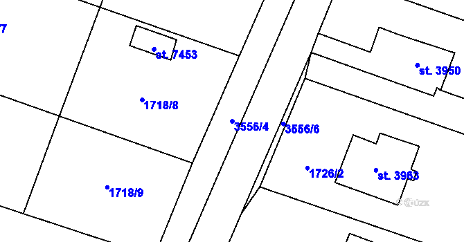 Parcela st. 3556/4 v KÚ Zlín, Katastrální mapa