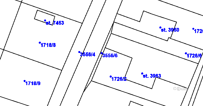 Parcela st. 3556/6 v KÚ Zlín, Katastrální mapa