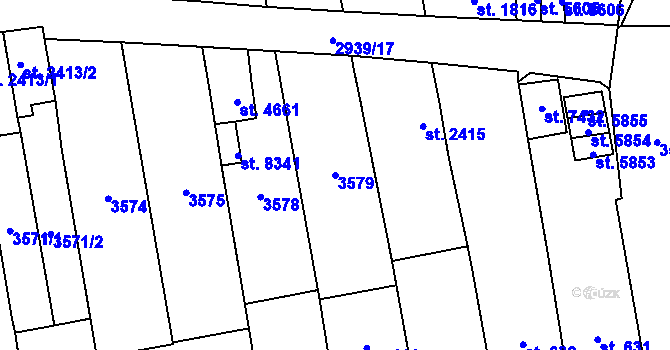 Parcela st. 3579 v KÚ Zlín, Katastrální mapa
