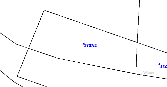 Parcela st. 3707/2 v KÚ Zlín, Katastrální mapa
