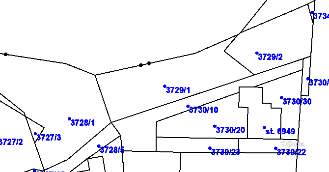 Parcela st. 3729/1 v KÚ Zlín, Katastrální mapa