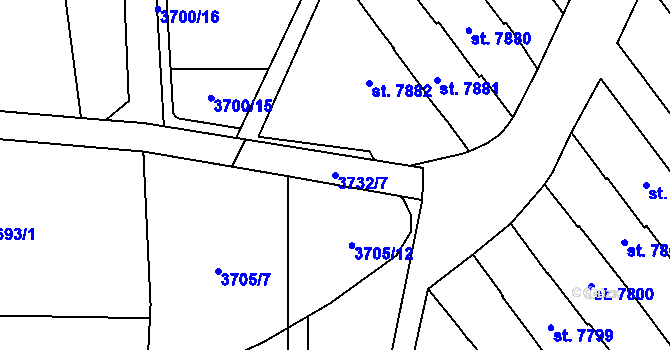Parcela st. 3732/7 v KÚ Zlín, Katastrální mapa