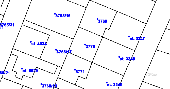 Parcela st. 3770 v KÚ Zlín, Katastrální mapa