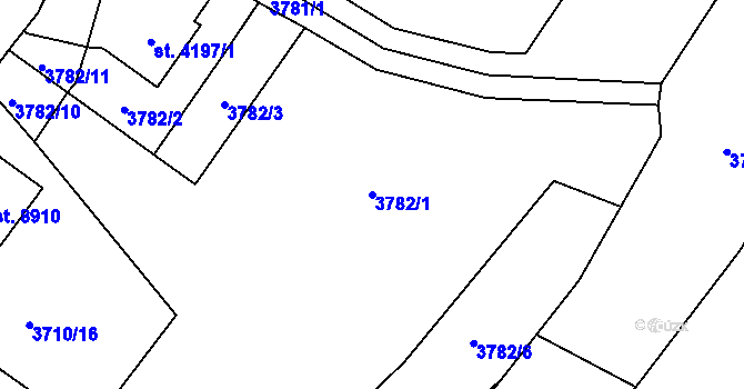 Parcela st. 3782/1 v KÚ Zlín, Katastrální mapa