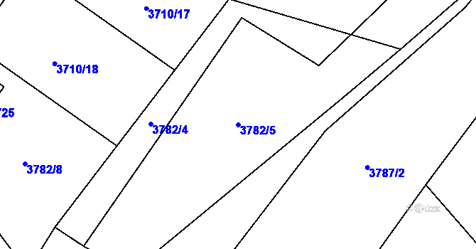Parcela st. 3782/5 v KÚ Zlín, Katastrální mapa