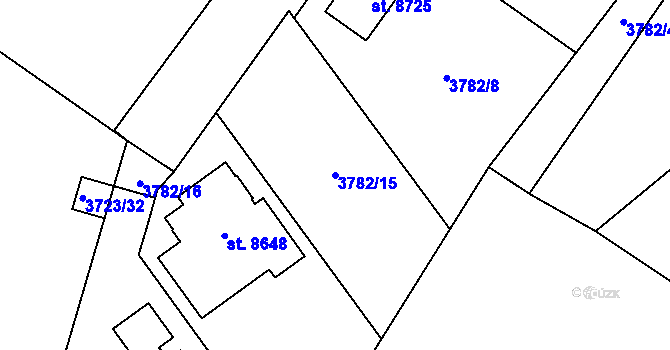 Parcela st. 3782/15 v KÚ Zlín, Katastrální mapa