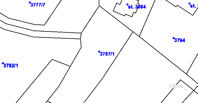 Parcela st. 3787/1 v KÚ Zlín, Katastrální mapa
