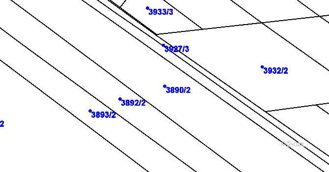 Parcela st. 3890/2 v KÚ Zlín, Katastrální mapa