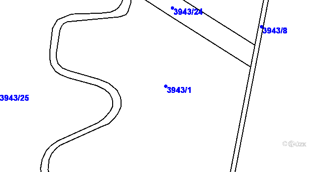Parcela st. 3943/1 v KÚ Zlín, Katastrální mapa