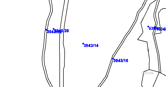 Parcela st. 3943/14 v KÚ Zlín, Katastrální mapa