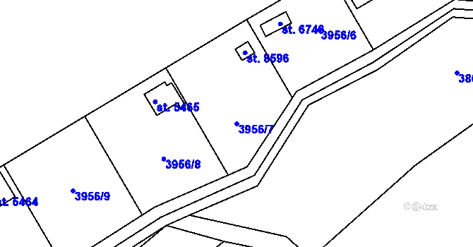 Parcela st. 3956/7 v KÚ Zlín, Katastrální mapa
