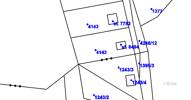 Parcela st. 4142 v KÚ Zlín, Katastrální mapa