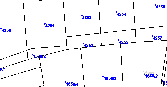 Parcela st. 4253 v KÚ Zlín, Katastrální mapa