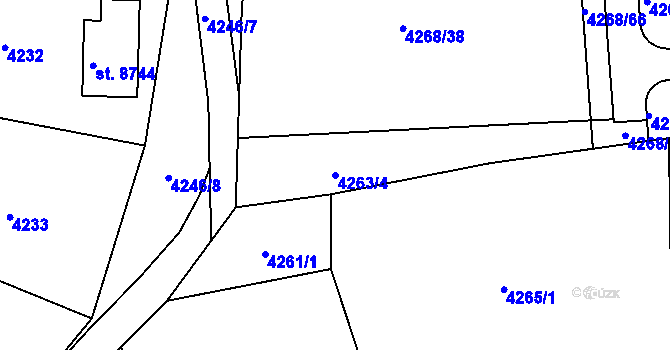Parcela st. 4263/4 v KÚ Zlín, Katastrální mapa