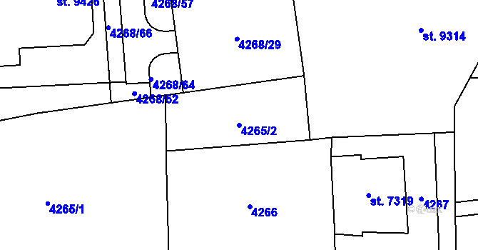Parcela st. 4265/2 v KÚ Zlín, Katastrální mapa