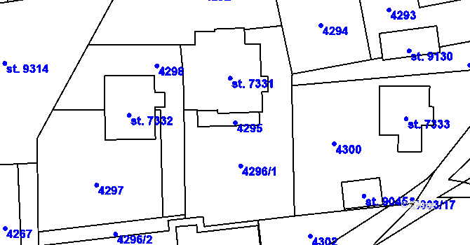 Parcela st. 4295 v KÚ Zlín, Katastrální mapa