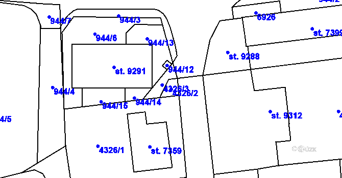 Parcela st. 4326/2 v KÚ Zlín, Katastrální mapa