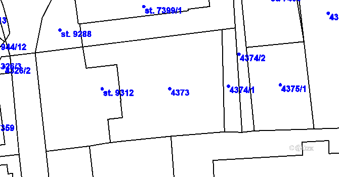 Parcela st. 4373 v KÚ Zlín, Katastrální mapa