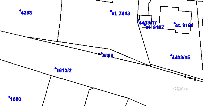 Parcela st. 4389 v KÚ Zlín, Katastrální mapa