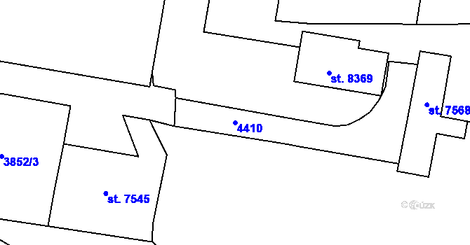 Parcela st. 4410 v KÚ Zlín, Katastrální mapa