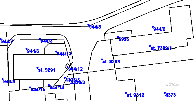 Parcela st. 4428 v KÚ Zlín, Katastrální mapa