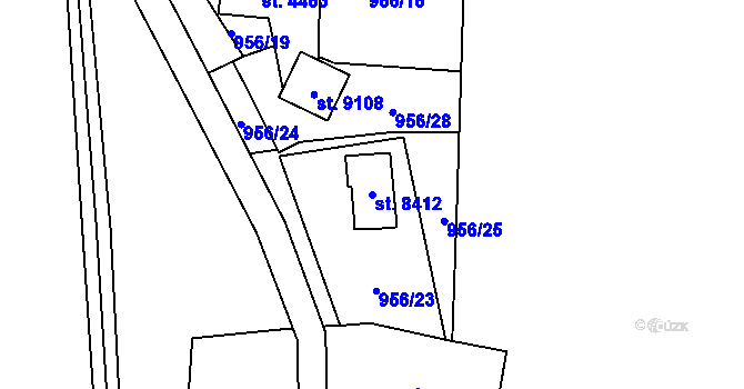Parcela st. 8412 v KÚ Zlín, Katastrální mapa