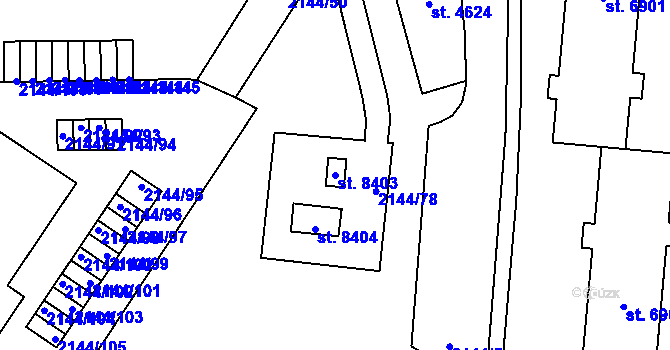 Parcela st. 8403 v KÚ Zlín, Katastrální mapa