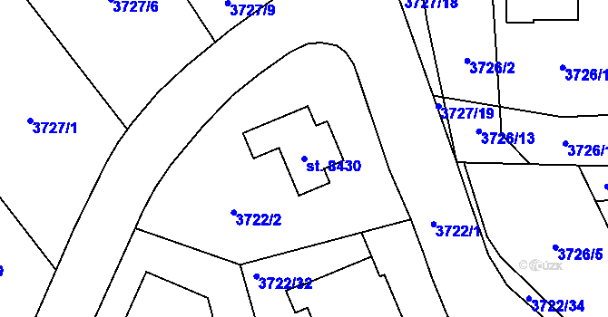 Parcela st. 8430 v KÚ Zlín, Katastrální mapa