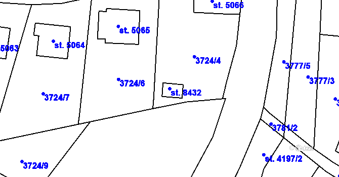 Parcela st. 8432 v KÚ Zlín, Katastrální mapa
