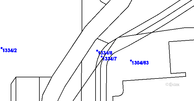 Parcela st. 1334/8 v KÚ Zlín, Katastrální mapa