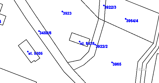 Parcela st. 8428 v KÚ Zlín, Katastrální mapa