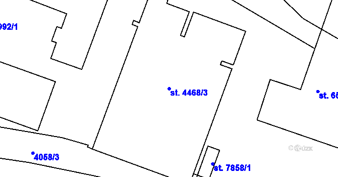 Parcela st. 4468/3 v KÚ Zlín, Katastrální mapa