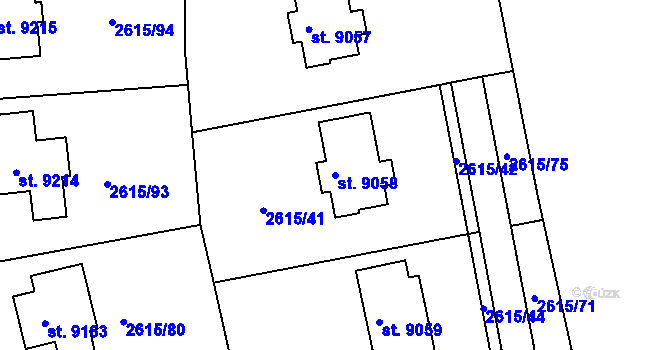 Parcela st. 9058 v KÚ Zlín, Katastrální mapa