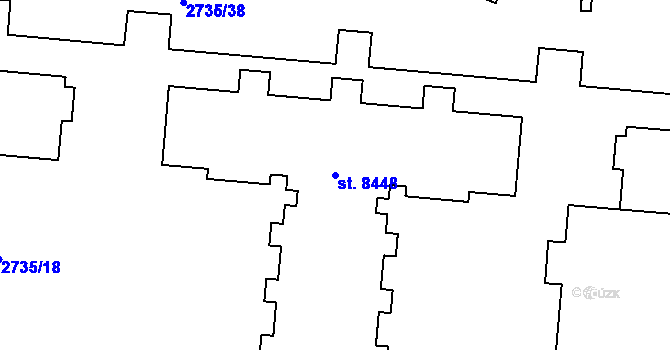 Parcela st. 8448 v KÚ Zlín, Katastrální mapa