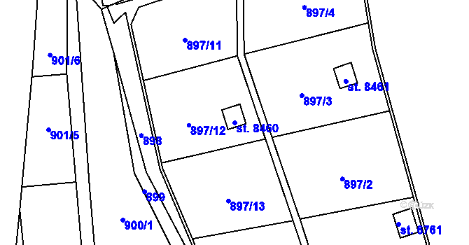 Parcela st. 8460 v KÚ Zlín, Katastrální mapa