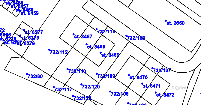 Parcela st. 8469 v KÚ Zlín, Katastrální mapa