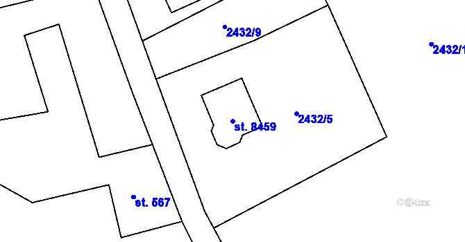 Parcela st. 8459 v KÚ Zlín, Katastrální mapa