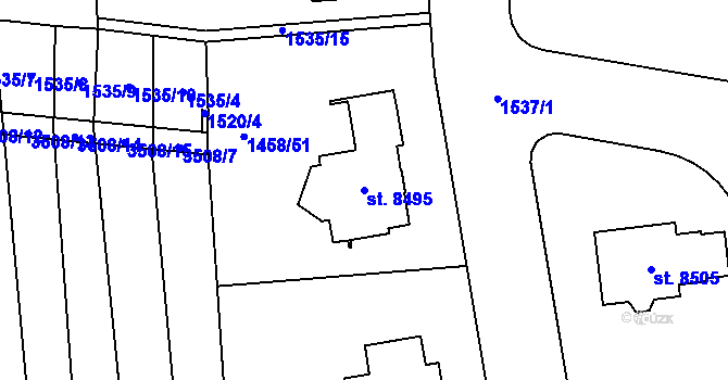 Parcela st. 8495 v KÚ Zlín, Katastrální mapa